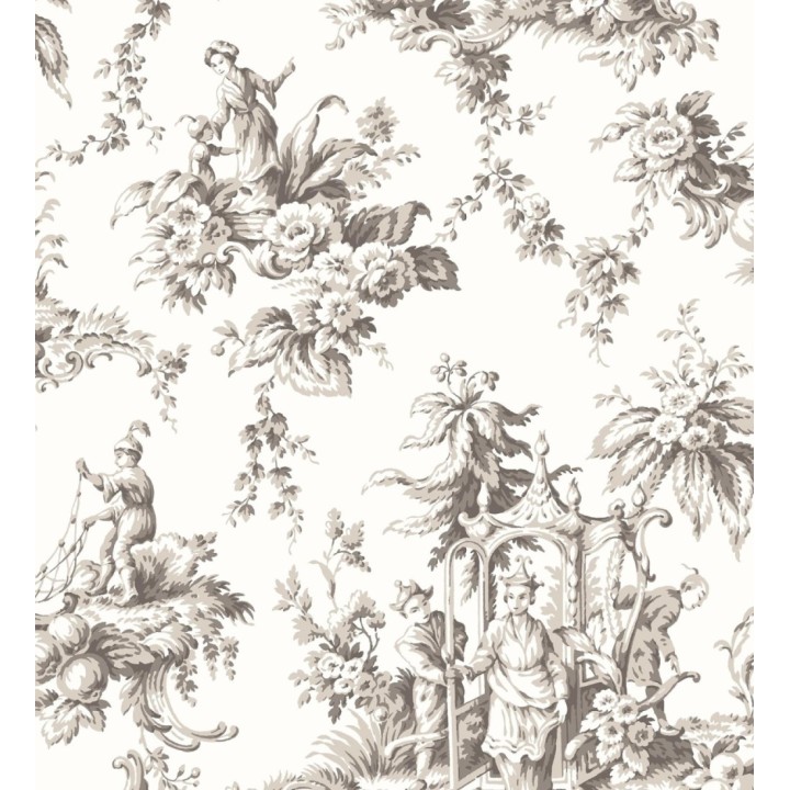 Papel pintado toile de jouy francés estilo oriental - Claudette 128349
