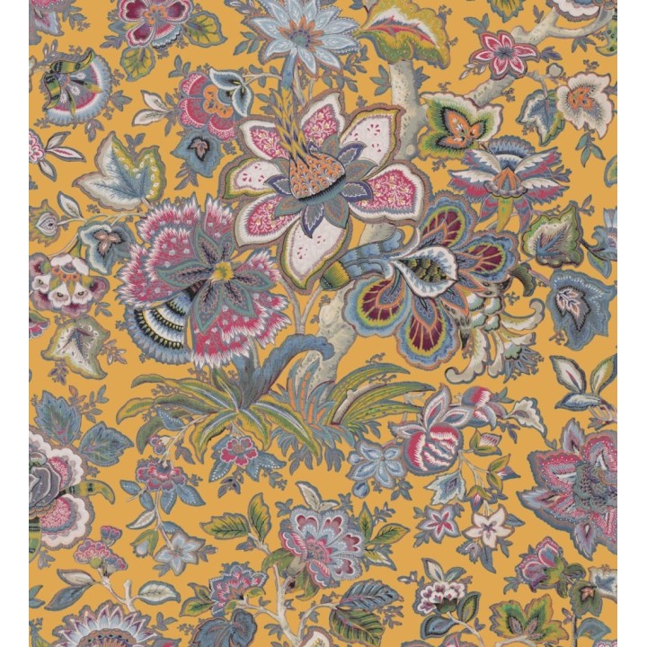 Papel pintado flores cretonas estilo hindú - Charmaine 128350