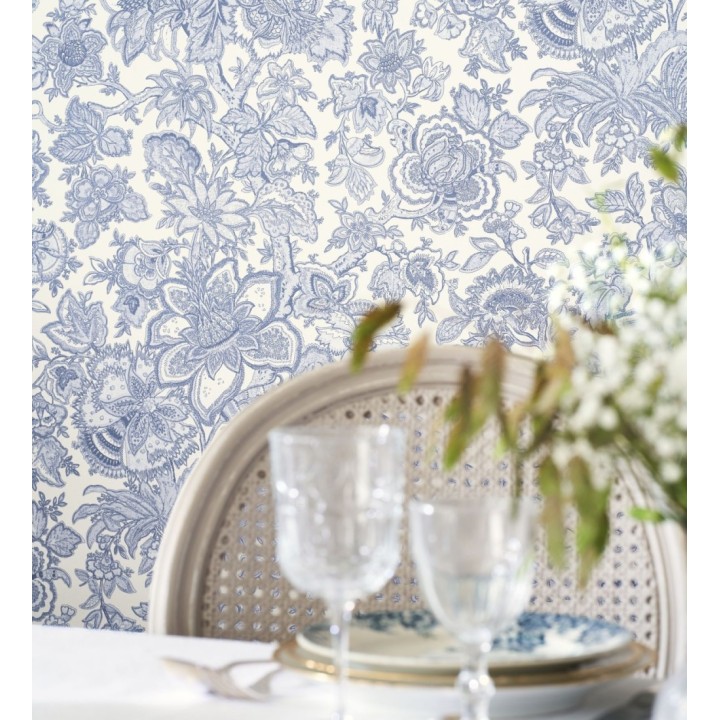 Papel pintado flores cretonas estilo hindú - Charmaine 128352