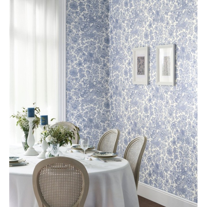 Papel pintado flores cretonas estilo hindú - Charmaine 128352