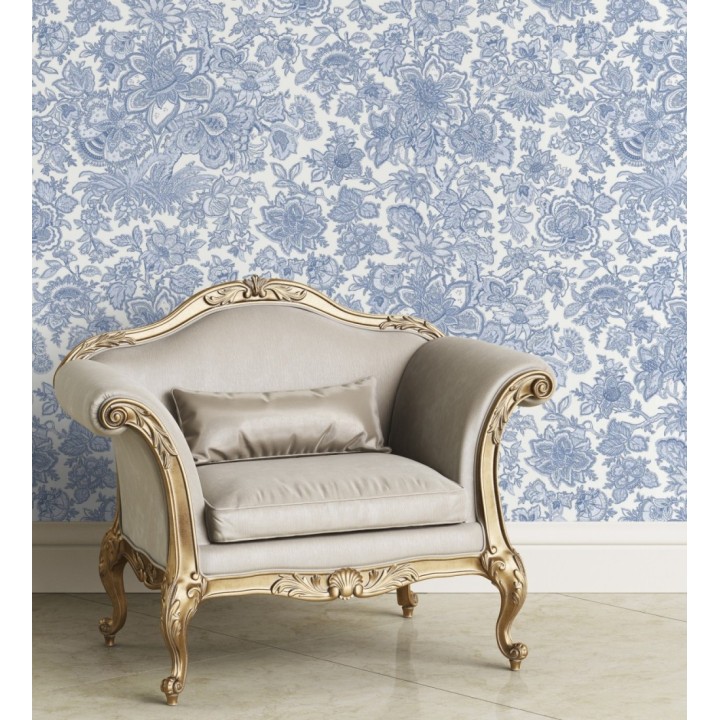 Papel pintado flores cretonas estilo hindú - Charmaine 128352