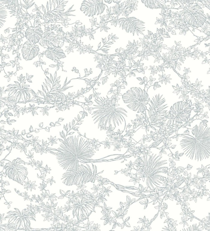 Papel pintado de plantas estilo toile de jouy - Petit Minue 128353