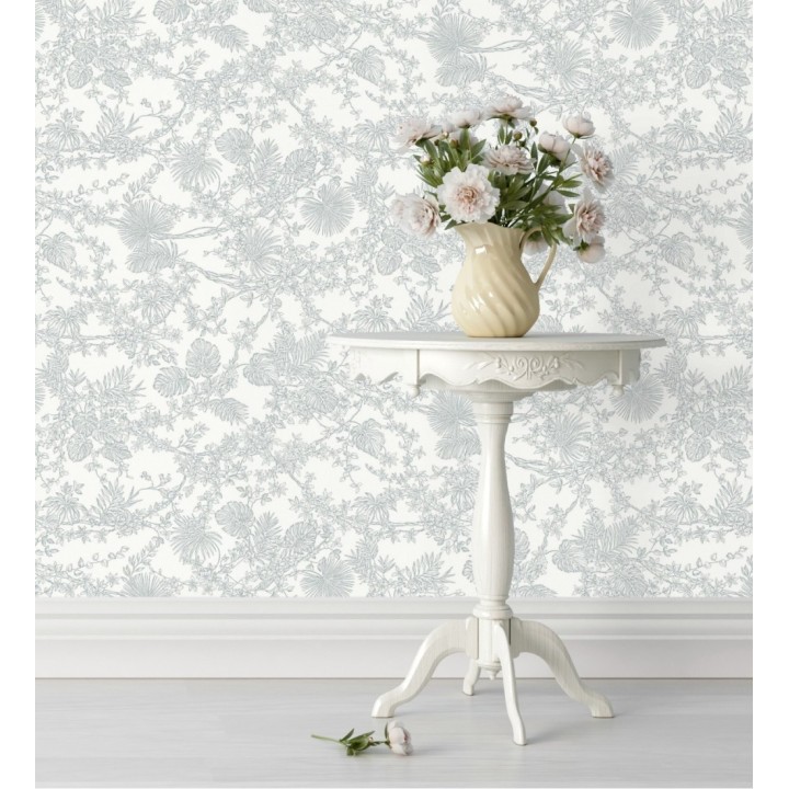 Papel pintado de plantas estilo toile de jouy - Petit Minue 128353