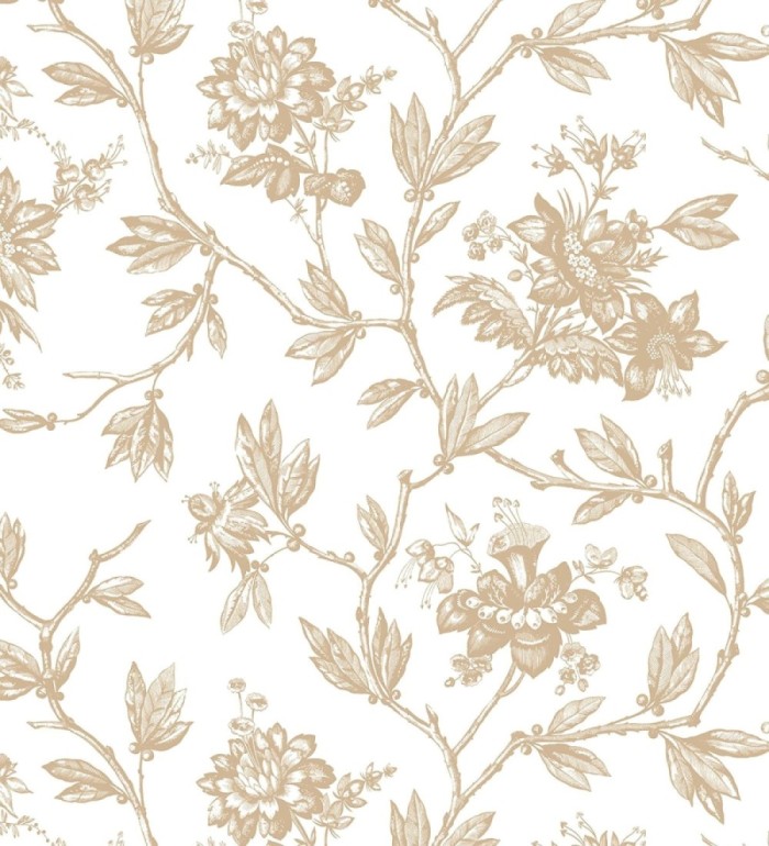 Papel pintado de flores estilo neobarroco - Geraldine 128356