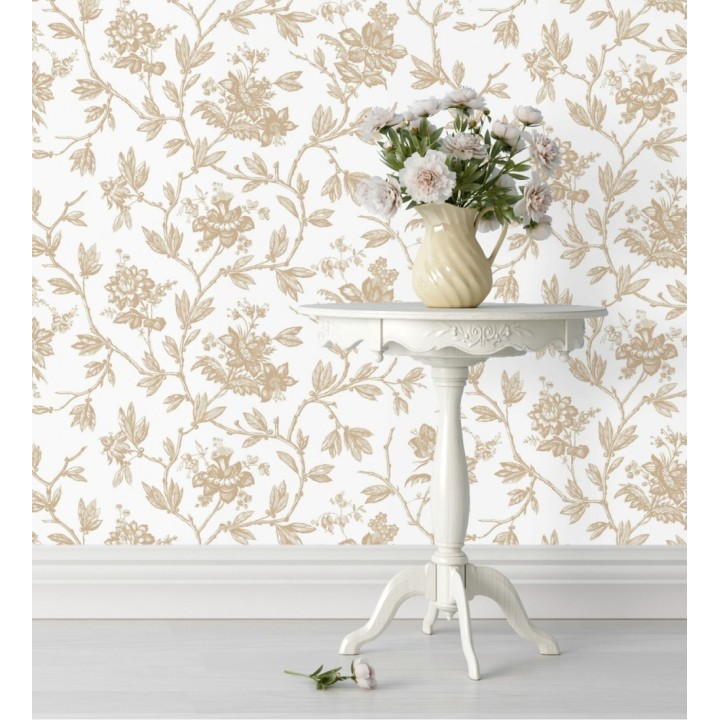 Papel pintado de flores estilo neobarroco - Geraldine 128356