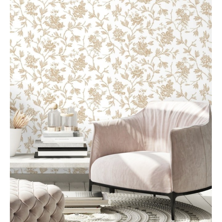 Papel pintado de flores estilo neobarroco - Geraldine 128356