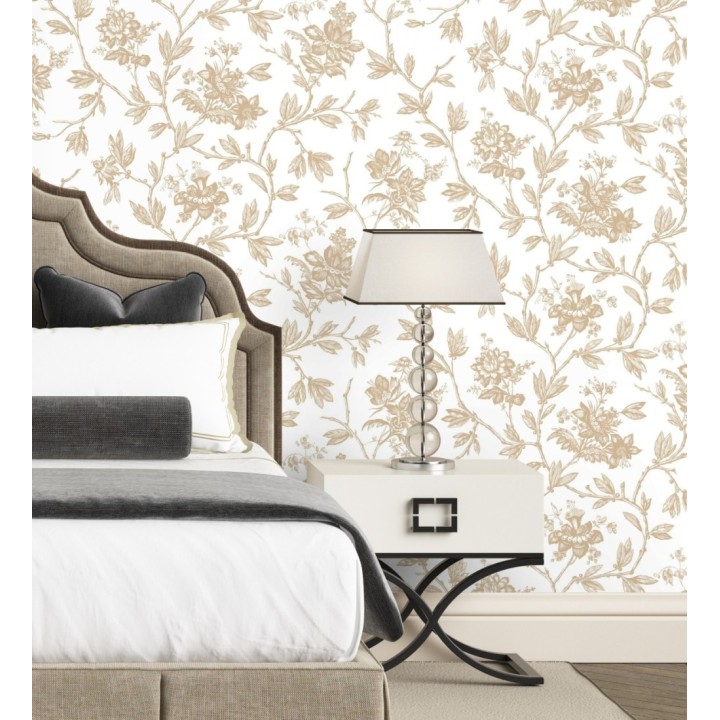 Papel pintado de flores estilo neobarroco - Geraldine 128356