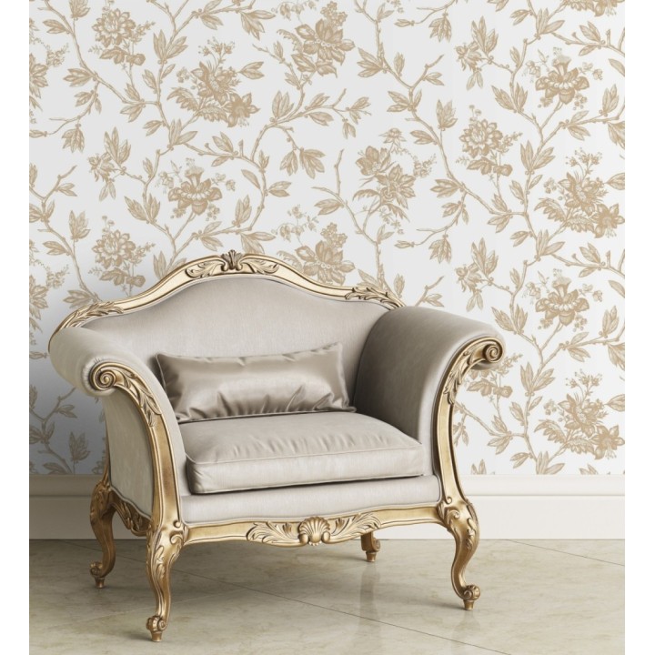 Papel pintado de flores estilo neobarroco - Geraldine 128356