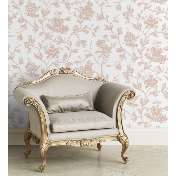 Papel pintado de flores estilo neobarroco - Geraldine 128357