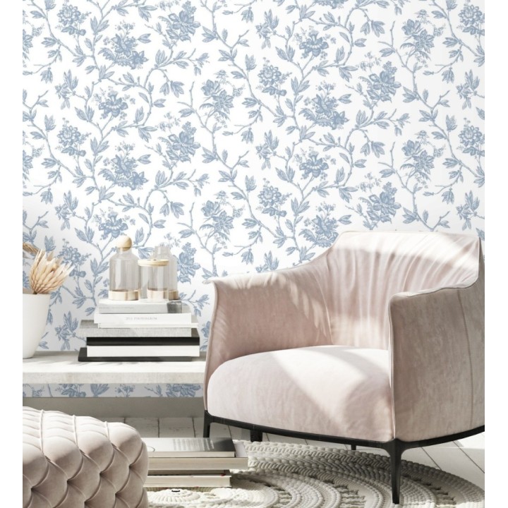 Papel pintado de flores estilo neobarroco - Geraldine 128359