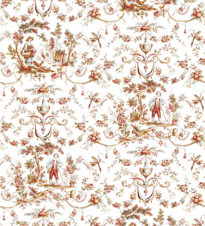 Papel pintado toile de jouy estilo francés - Belmont 128360