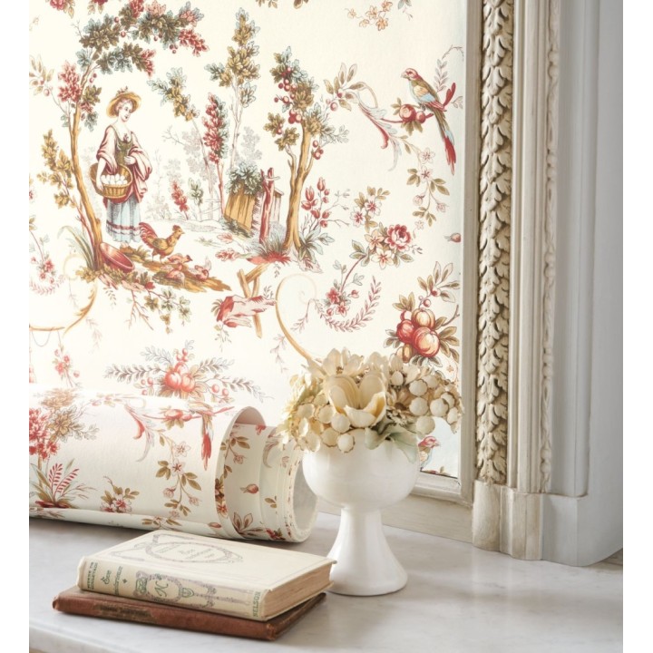 Papel pintado toile de jouy estilo francés - Belmont 128360