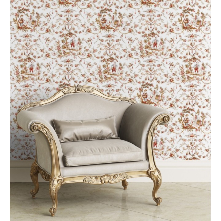 Papel pintado toile de jouy estilo francés - Belmont 128360