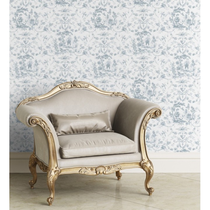Papel pintado toile de jouy estilo francés - Belmont 128361