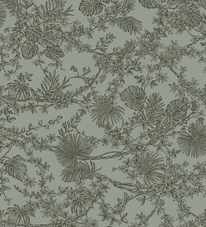 Papel pintado de plantas estilo toile de jouy - Petit Minue 128363