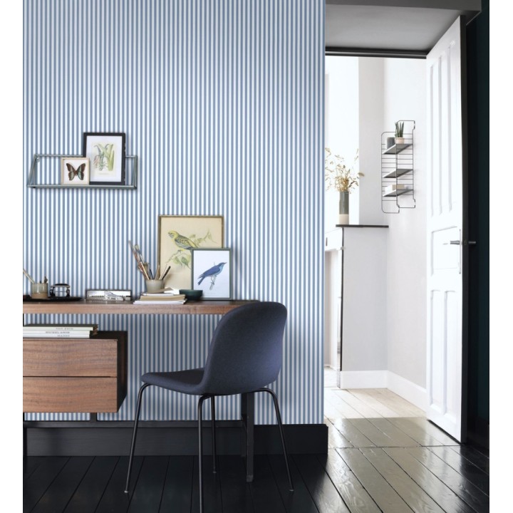 Papel pintado rayas finas infantiles azul - Andy Stripes 128376