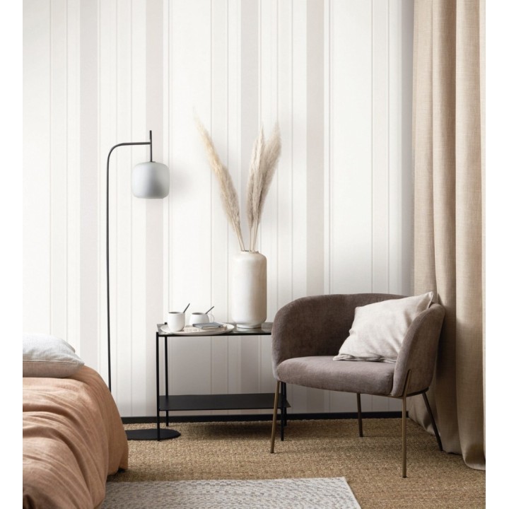 Papel pintado de rayas modernas con efectos metalizados - Edison Stripes 128377