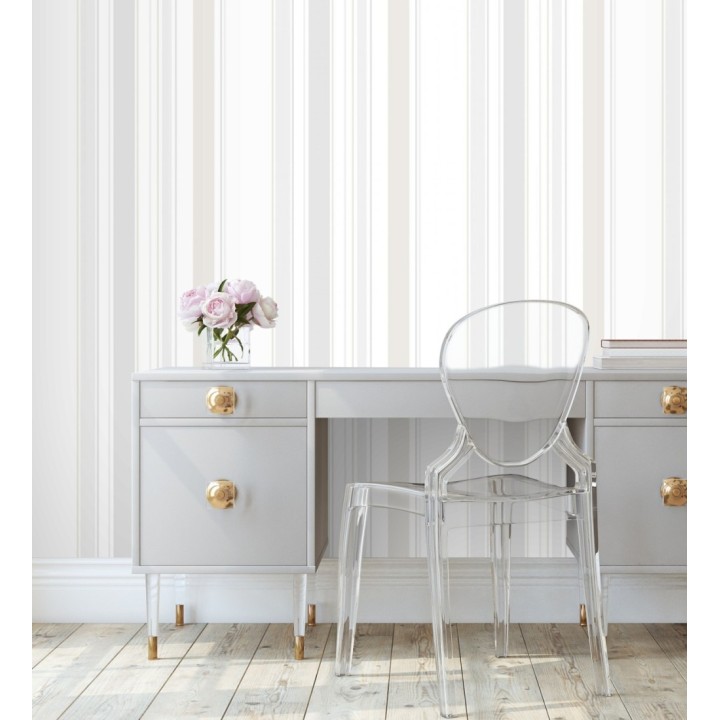 Papel pintado de rayas modernas con efectos metalizados - Edison Stripes 128377