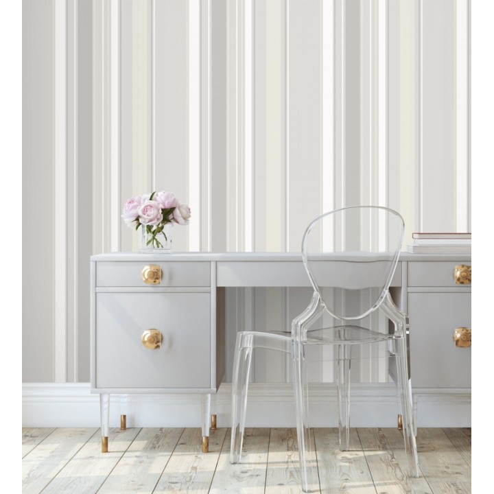 Papel pintado de rayas modernas con efectos metalizados - Edison Stripes 128378