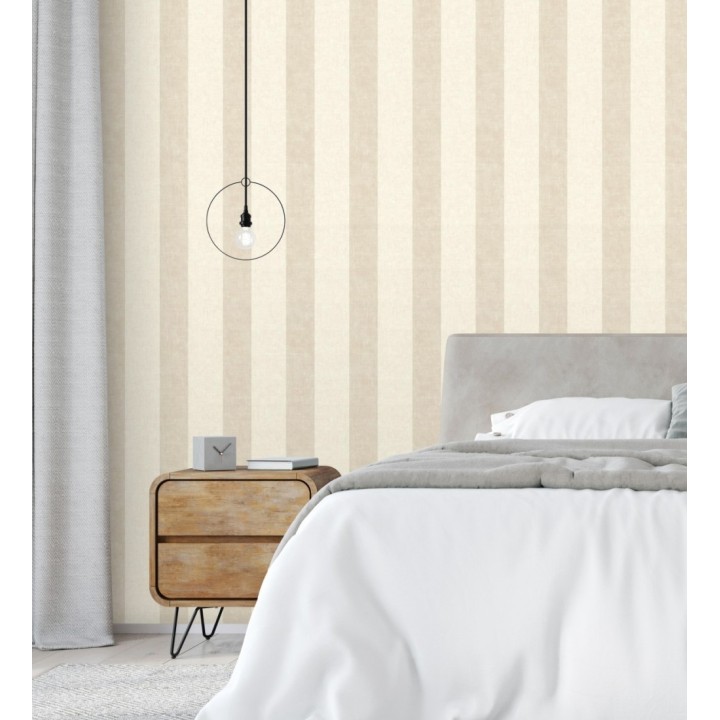 Papel pintado de rayas textiles jaspeadas - Leighton Stripes 128380