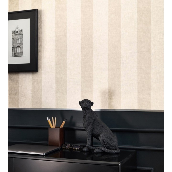 Papel pintado de rayas textiles jaspeadas - Leighton Stripes 128380