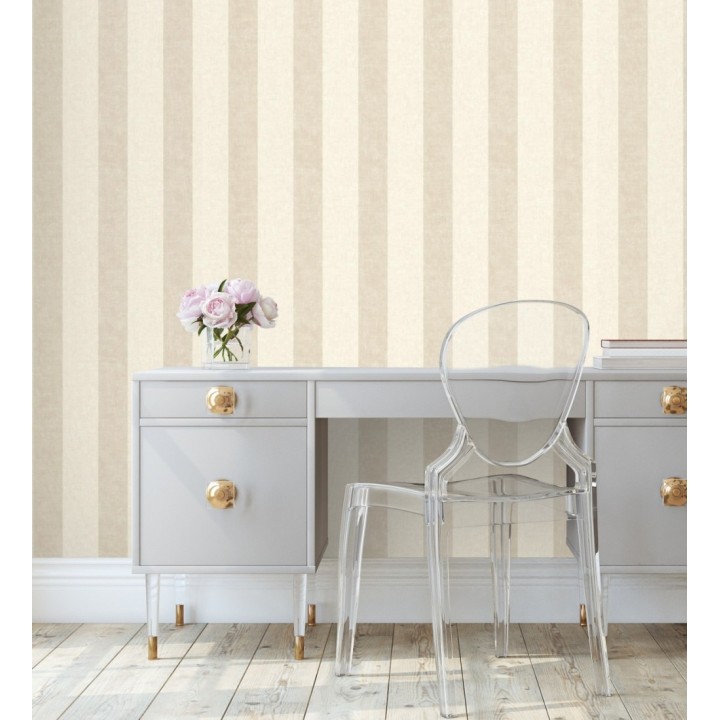 Papel pintado de rayas textiles jaspeadas - Leighton Stripes 128380