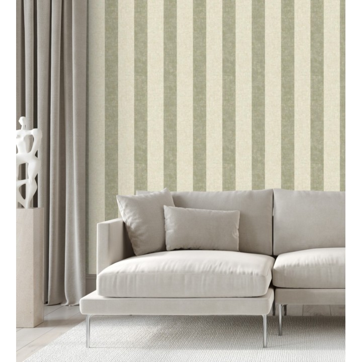 Papel pintado de rayas textiles jaspeadas - Leighton Stripes 128383