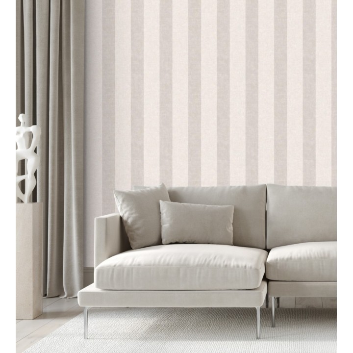Papel pintado de rayas textiles jaspeadas - Leighton Stripes 128384