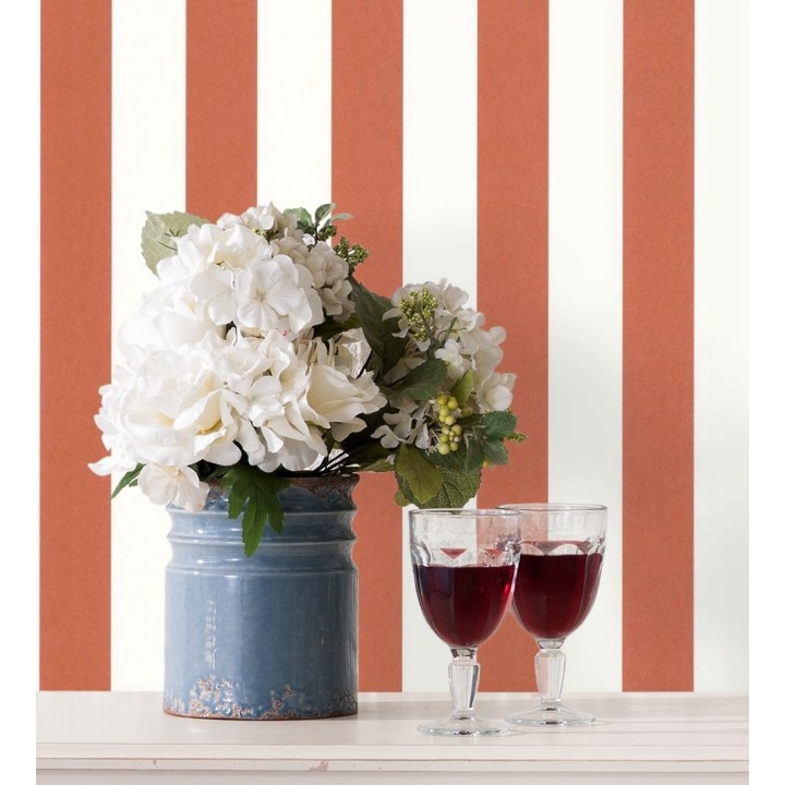 Papel pintado de rayas rojo y blanco - Gary Stripes 128392