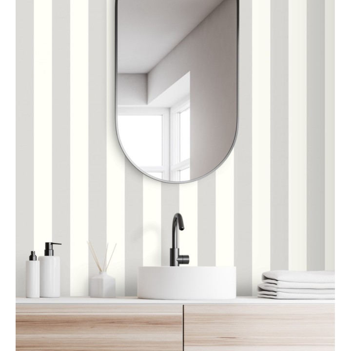 Papel pintado de rayas gris y blanco - Gary Stripes 128394