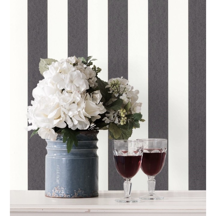 Papel pintado de rayas negra y blanco - Gary Stripes 128395