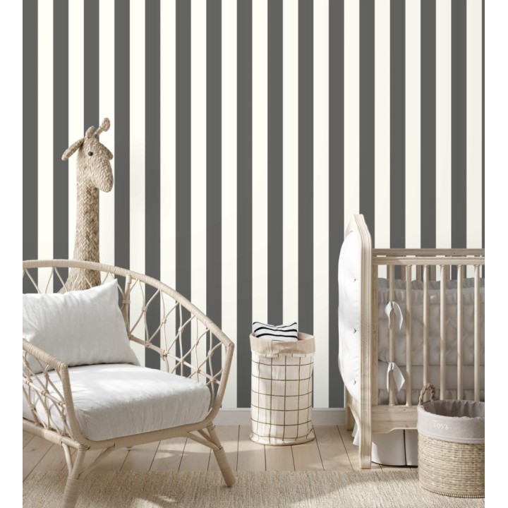 Papel pintado de rayas negra y blanco - Gary Stripes 128395