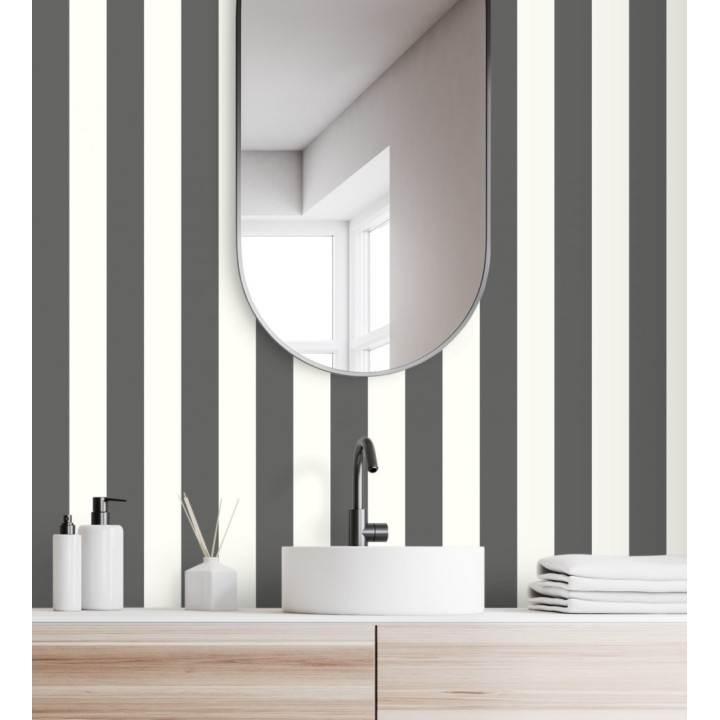 Papel pintado de rayas negra y blanco - Gary Stripes 128395