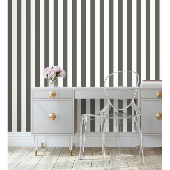 Papel pintado de rayas negra y blanco - Gary Stripes 128395