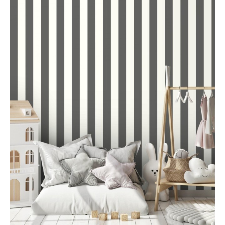 Papel pintado de rayas negra y blanco - Gary Stripes 128395