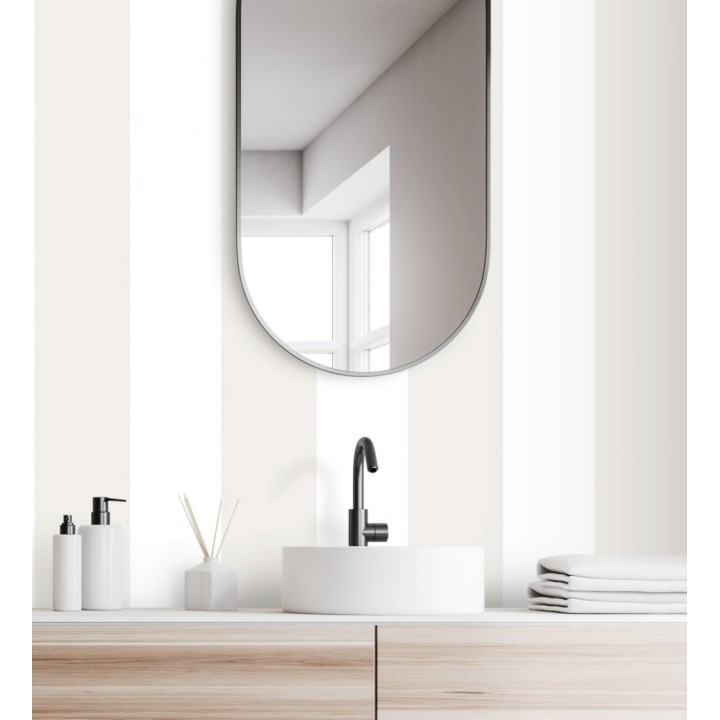 Papel pintado de rayas anchas beige y blanco - Oxford Stripes 128397