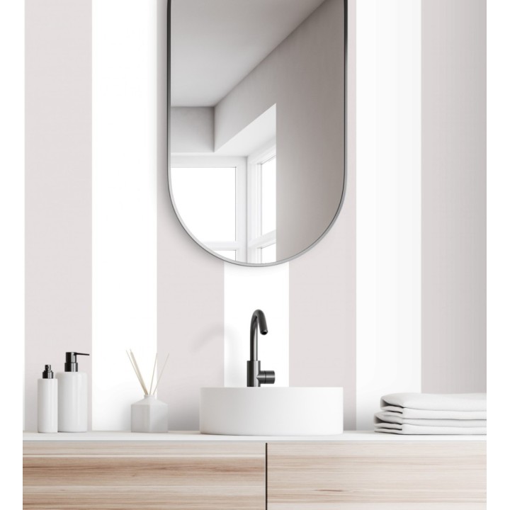 Papel pintado de rayas anchas topo y blanco - Oxford Stripes 128398