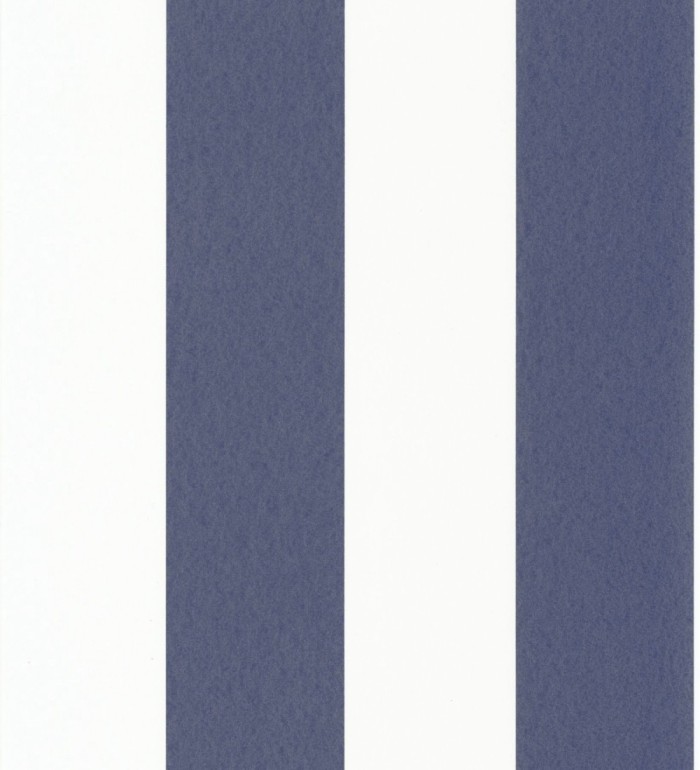 Papel pintado de rayas anchas azul y blanco - Oxford Stripes 128399