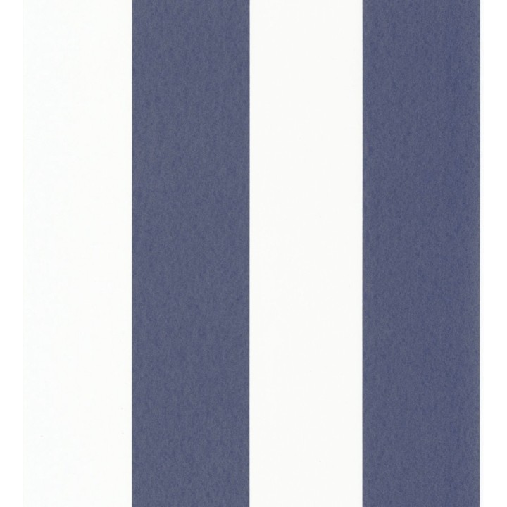 Papel pintado de rayas anchas azul y blanco - Oxford Stripes 128399
