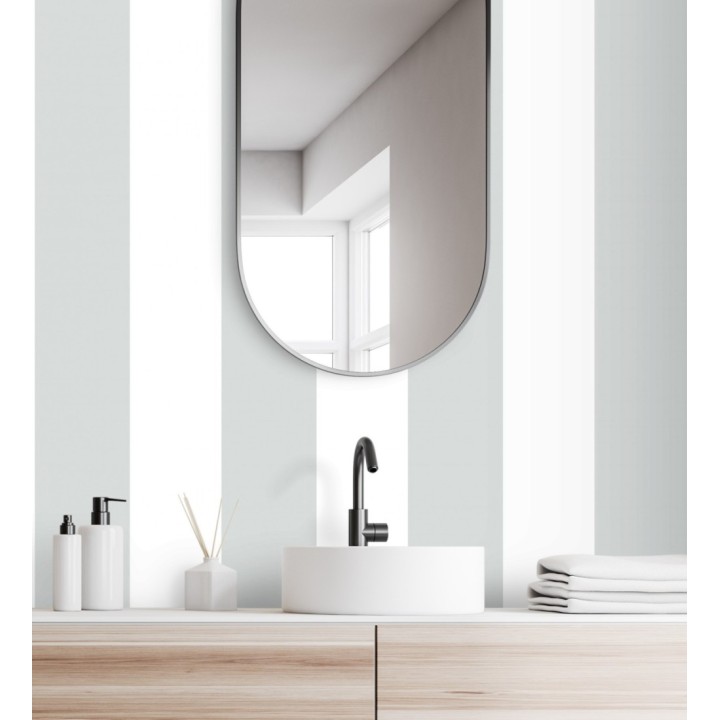 Papel pintado de rayas anchas verde agua y blanco - Oxford Stripes 128400