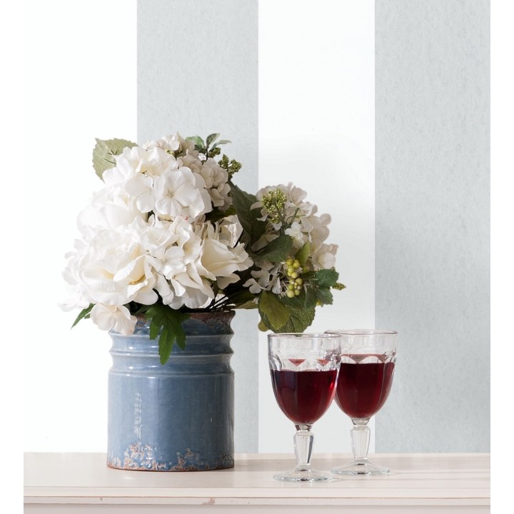 Papel pintado de rayas anchas gris y blanco - Oxford Stripes 128401