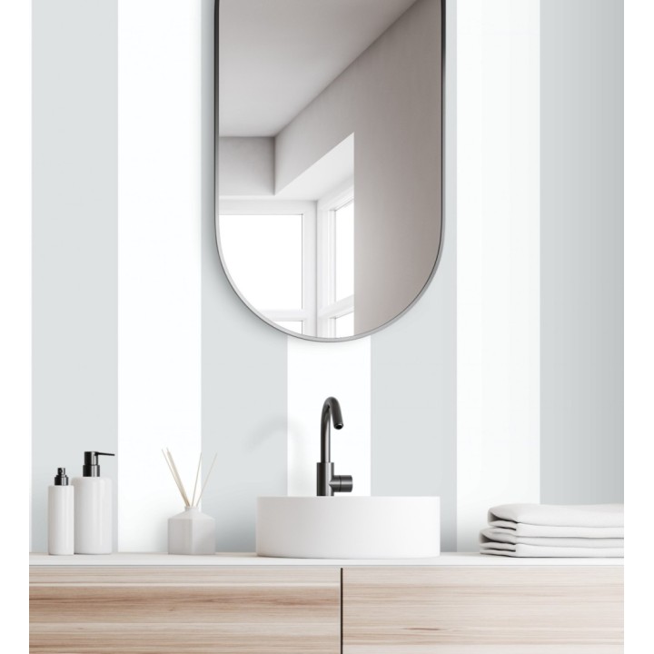 Papel pintado de rayas anchas gris y blanco - Oxford Stripes 128401