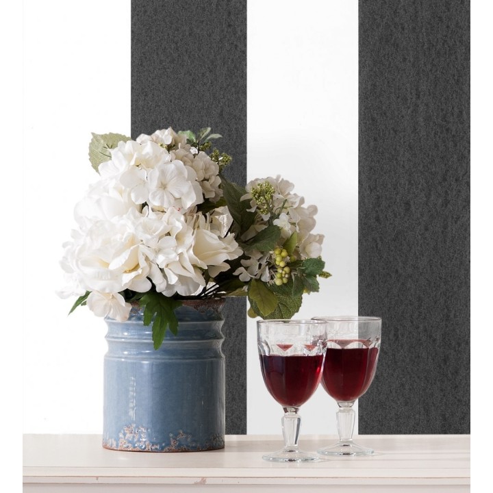 Papel pintado de rayas anchas negro y blanco - Oxford Stripes 128402