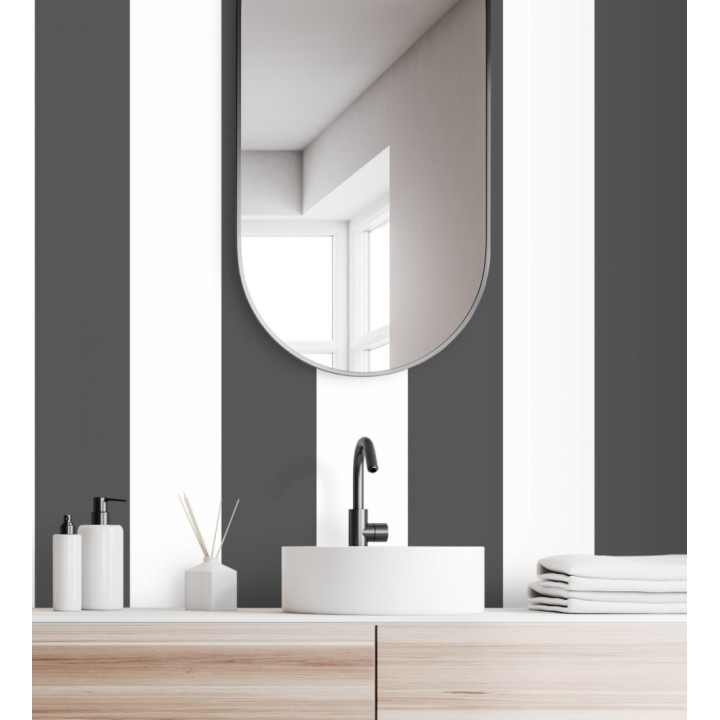 Papel pintado de rayas anchas negro y blanco - Oxford Stripes 128402