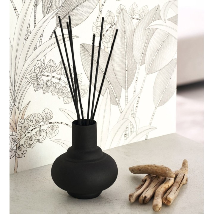 Papel pintado hojas de palma estilo tropical colores pálidos y grises - Nassau 128408