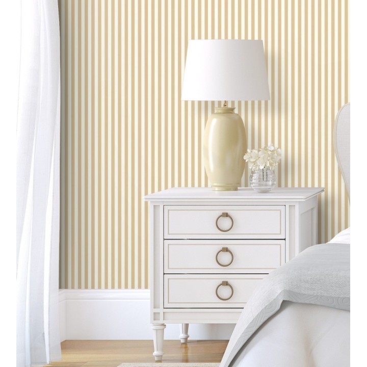 Papel pintado rayas finas infantiles beige - Andy Stripes 128417