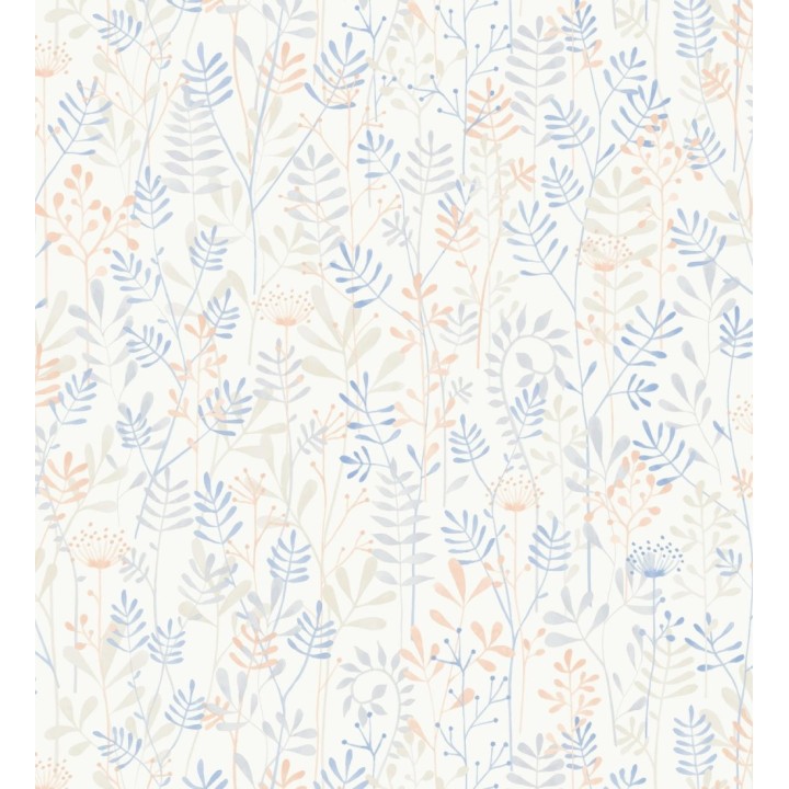 Papel pintado de hojas pequeñas tonos azules - Litzy 128442