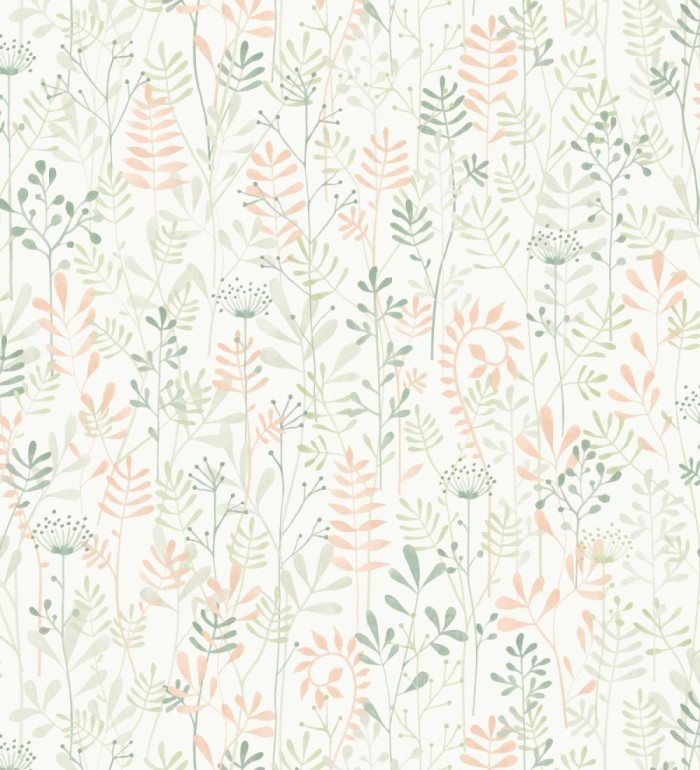 Papel pintado de hojas pequeñas  tonos verdes - Litzy 128443