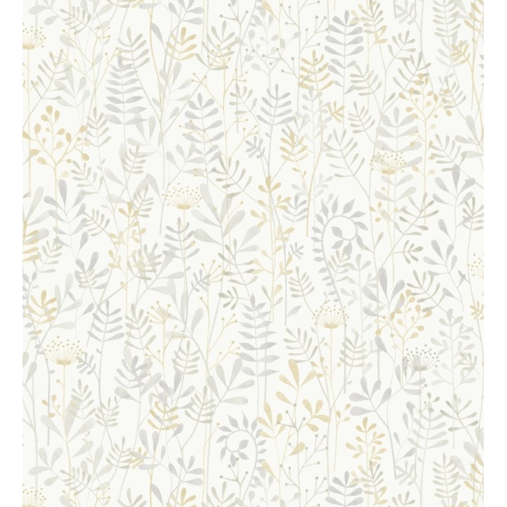 Papel pintado de hojas pequeñas  tonos grises - Litzy 128444