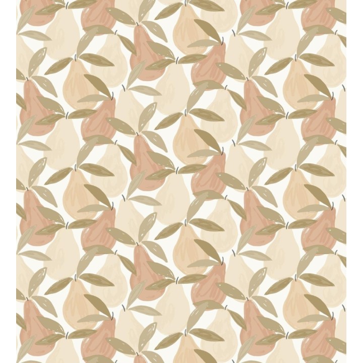 Papel pintado infantil de peras beige y marrones - Padua Pears 128445